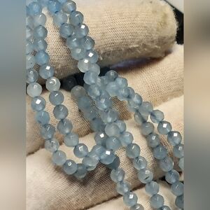 40pcs. 4mm Faceted Brazilian Aquamarine Round Gems Loose Beads